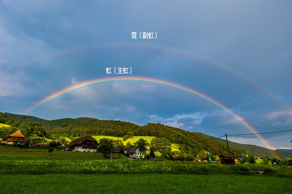 臺灣上空所拍攝的虹與霓。